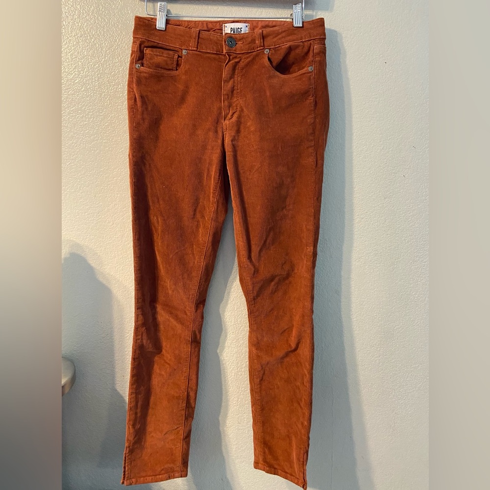 Paige Dark Argan Corduroy Hoxton Ankle Pants Size 27